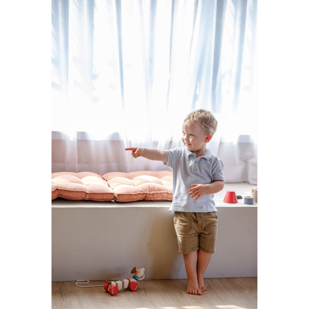 Kid playing PlanToys Happy Puppy