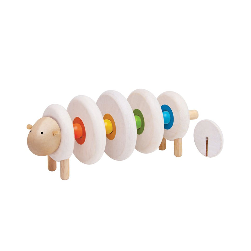 PlanToys white Lacing Sheep wooden toy