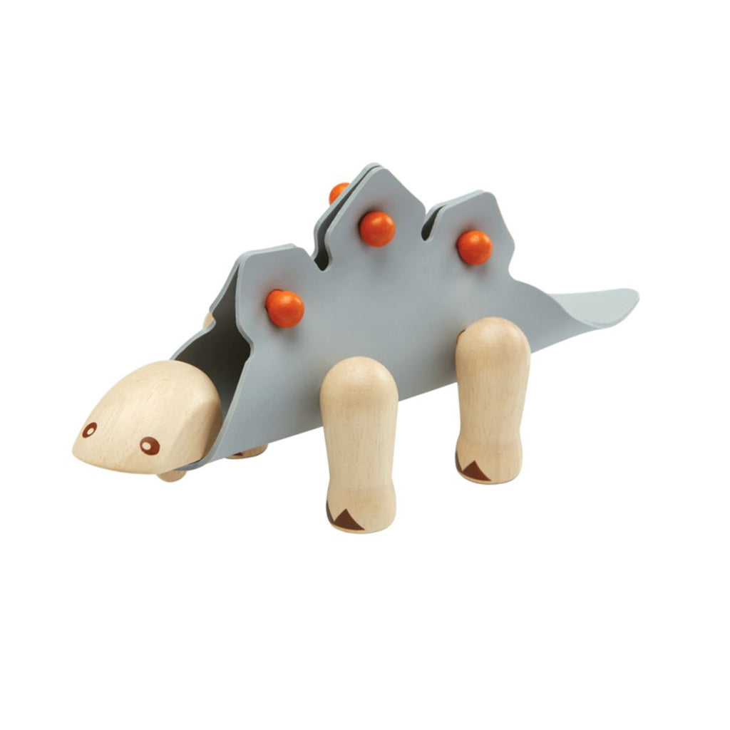 PlanToys gray DIY Stegosaurus wooden toy