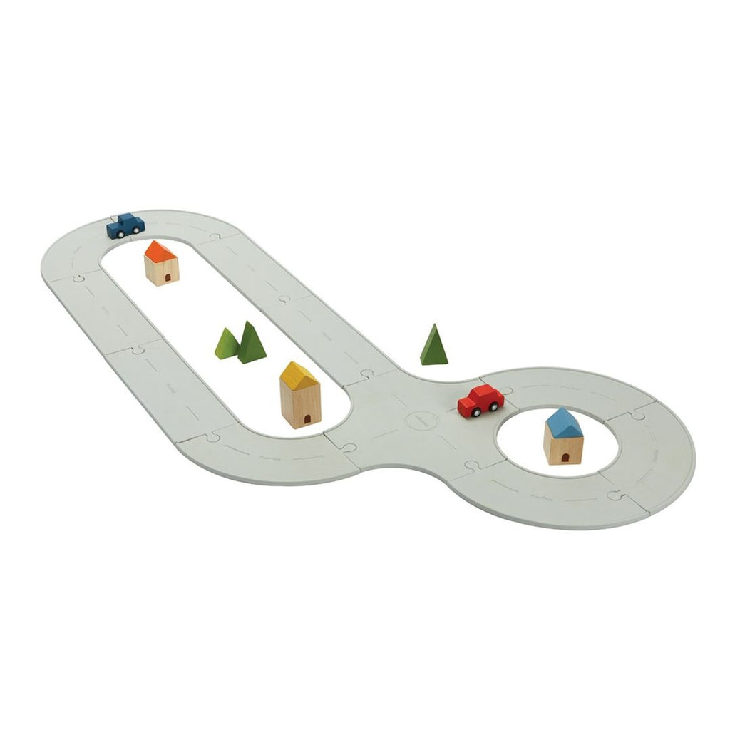 PlanToys Rubber Road & Rail Set - Medium wooden toy