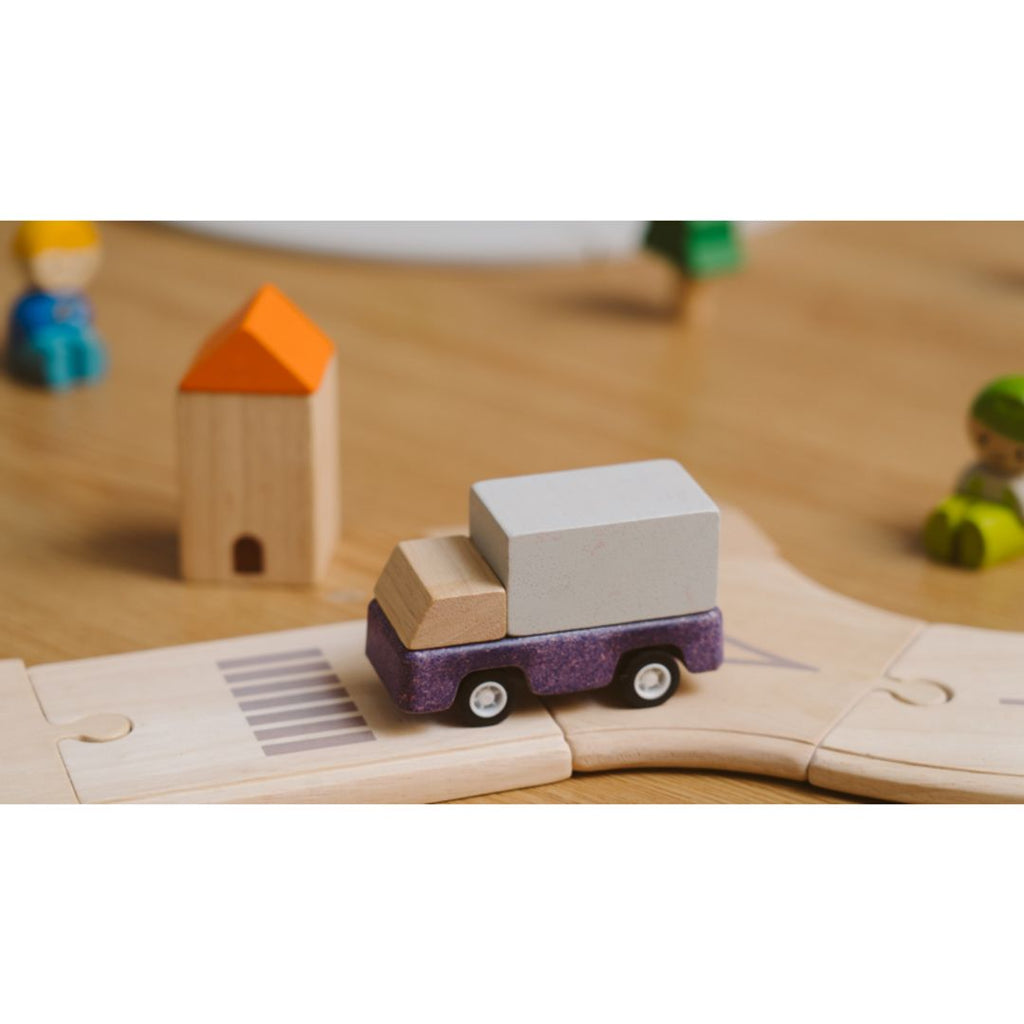 PlanToys Purple Delivery Truck wooden toy