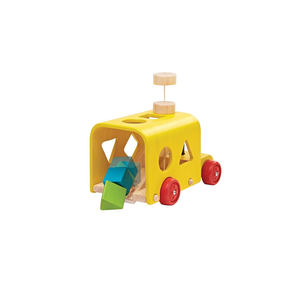 PlanToys yellow Sorting Bus wooden toy