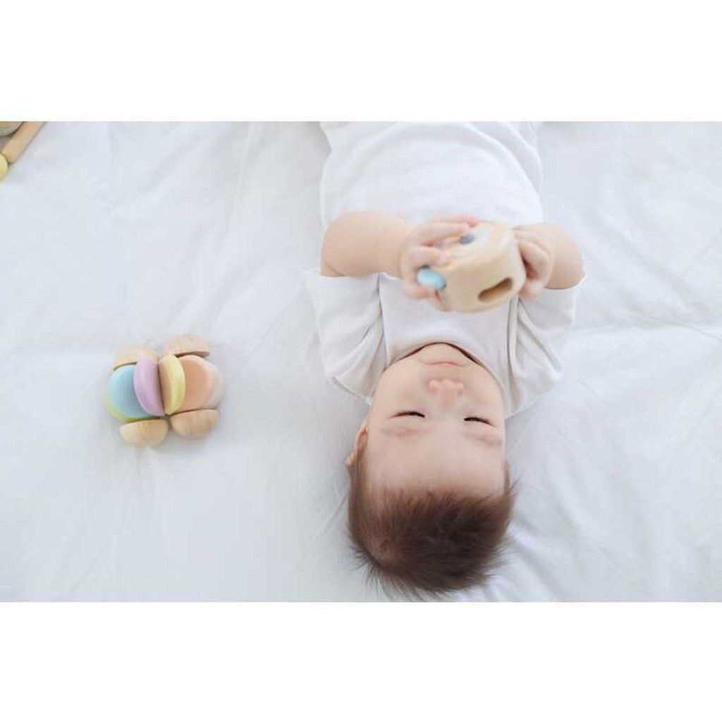 Kid playing PlanToys Peek-A-Boo Roller