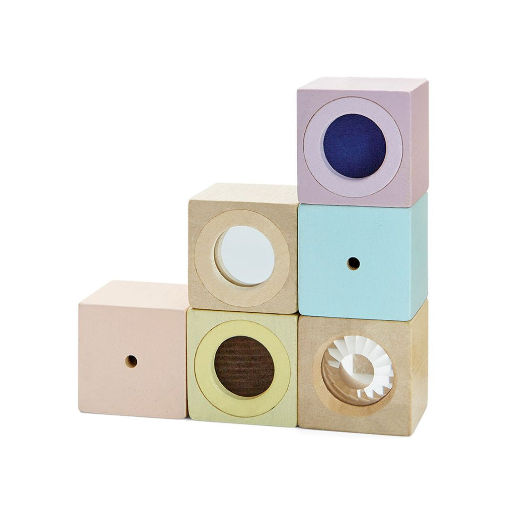 PlanToys pastel Sensory Blocks wooden toy